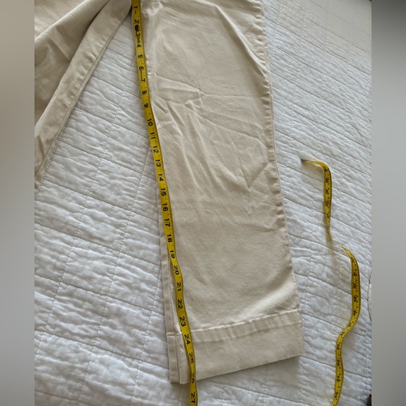 Stretch twill Wide-Leg high waist Pants cream color size 10 - Picture 6 of 9